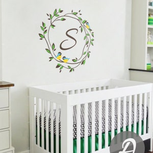 Custom Monogram Wall Decals Nursery Wall Name Decal Personalized Vinyl ...