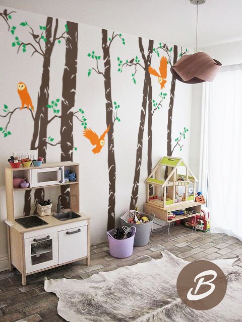 Sticker Babby Tree Large Tree Wall Sticker Tree Wall Decal With Owls Large Baby Nursery ...