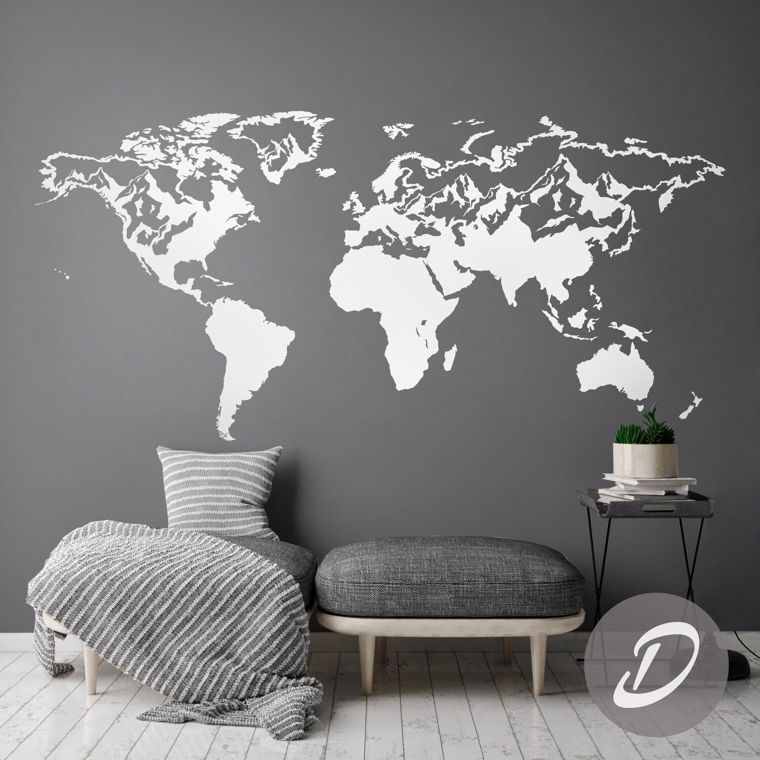 Map of the World Decal Wall Map Decal World Map Sticker World | Etsy UK