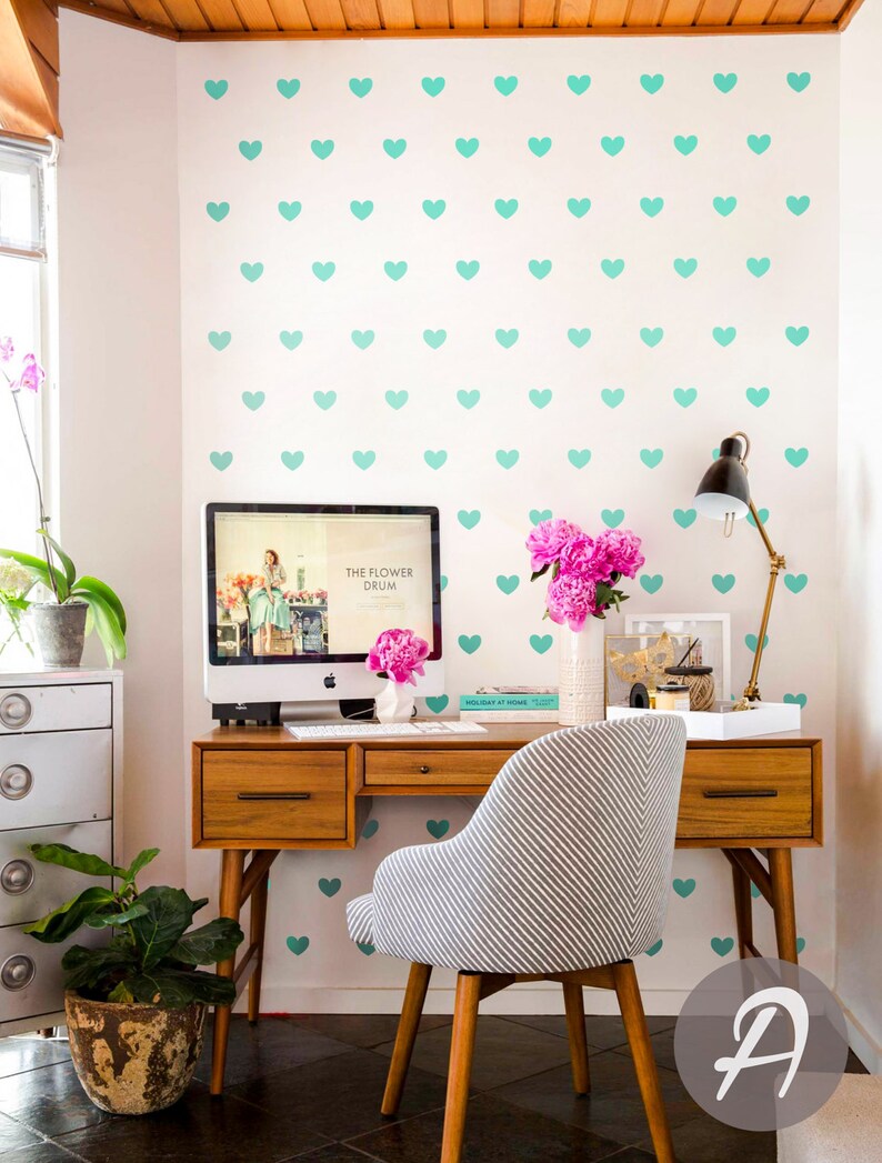 Sweet Heart Wall Decals Geometric Decal Peel and Stick Nursery Etsy