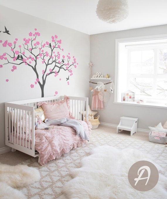 Nursery Tree Wall Decal Large Tree Wall Decal Tree With Birds