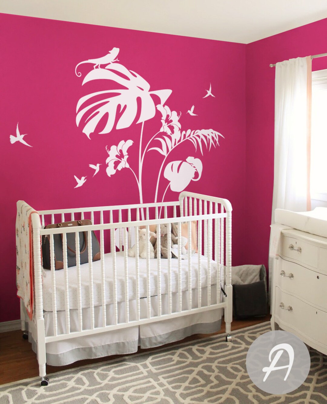 Floral Wall Decal Flower Wall Decal for Girls Room Kids Nursery Wall ...