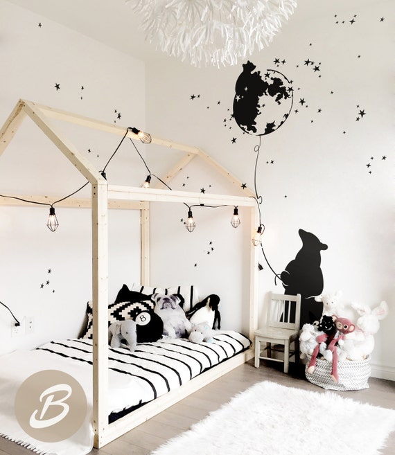 Dreamy Bear Family Nursery Wall Decal Large Decor With Bears Sticker Stars Art Removable Vinyl Ai011 - Large Wall Decal Dreamy Bear Family Nursery Wall Decal Large Decor With Bears Sticker Stars Art Removable Vinyl Ai011 - Large Wall Decal