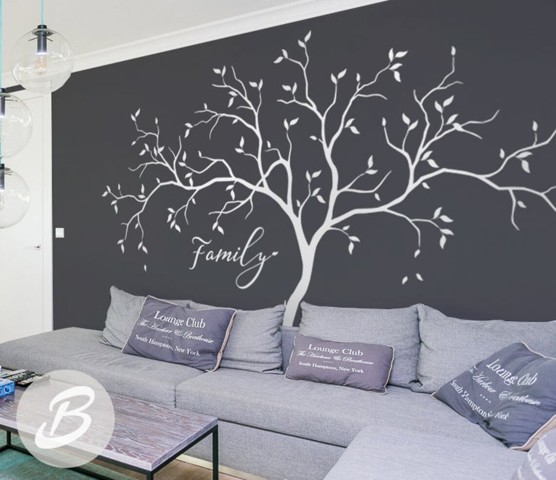 Large Family Tree Wall Decals Trees Decal Nursery Tree Wall Etsy