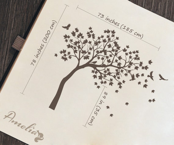 Grand Arbre Sticker Arbre Et Oiseaux Wall Art Tatouage Grand Sticker Mural Pour Décalque De Mur Chambre Denfant Arbre Sticker Chambre Denfant No