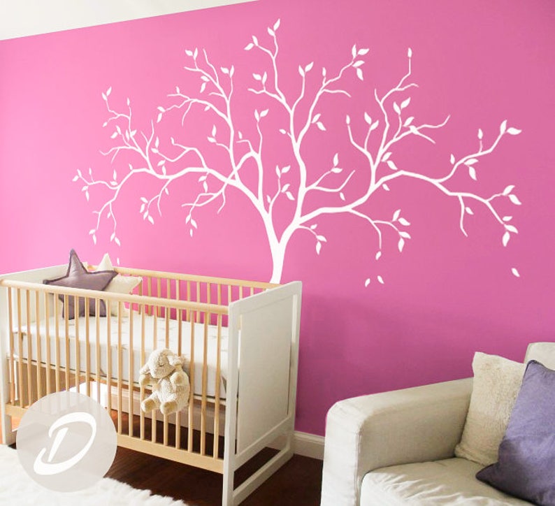 Family Tree Wall Decals Large White Tree Decal Nursery Tree Etsy