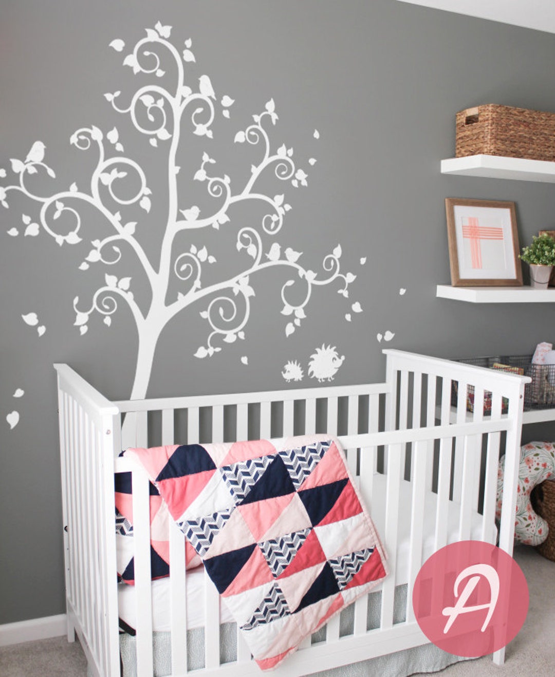 Tree Wall Decal Large Decal for Nursery White Tree Wall Decal for ...