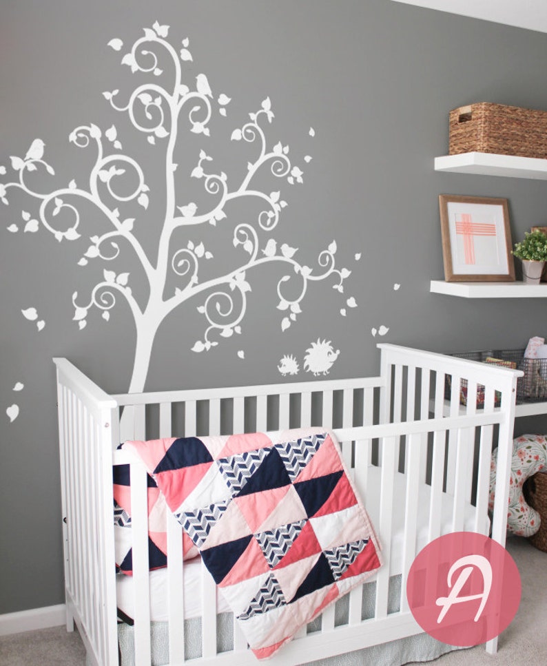 Tree Wall Decal Large Decal for Nursery White Tree Wall Decal Etsy
