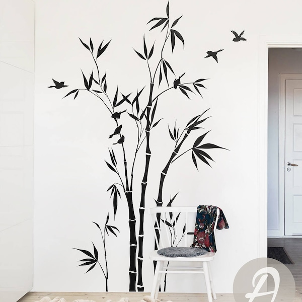 Bamboo Tree Forest Wall Decal Large nursery wall decal Bamboo Stalks Wall sticker Wall Decor Removable tree decal Wall decor art  AM044