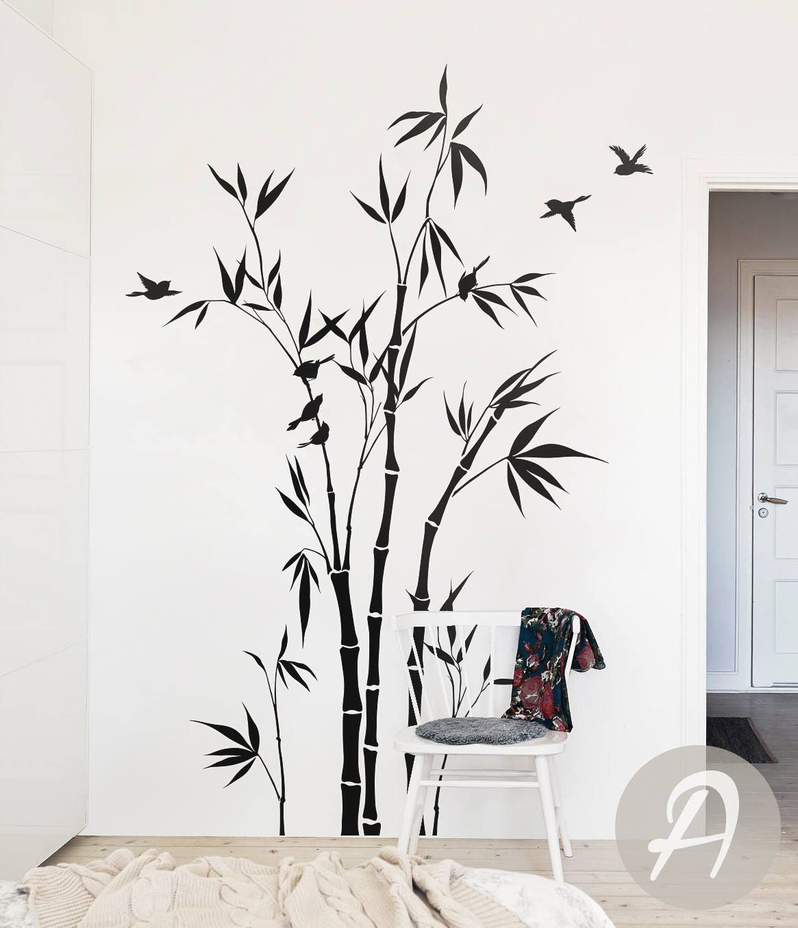 Sticker Bambou  Bamboo wall art, Creative wall painting, Wall