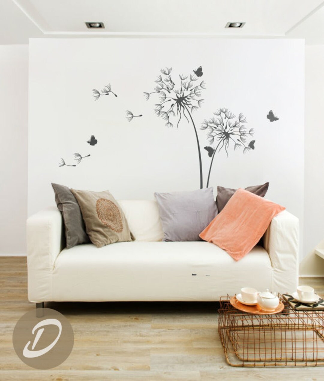 Dandelion Wall Decal Flower Kids Boy Girl Nursery Wall Mural Wall Decal ...