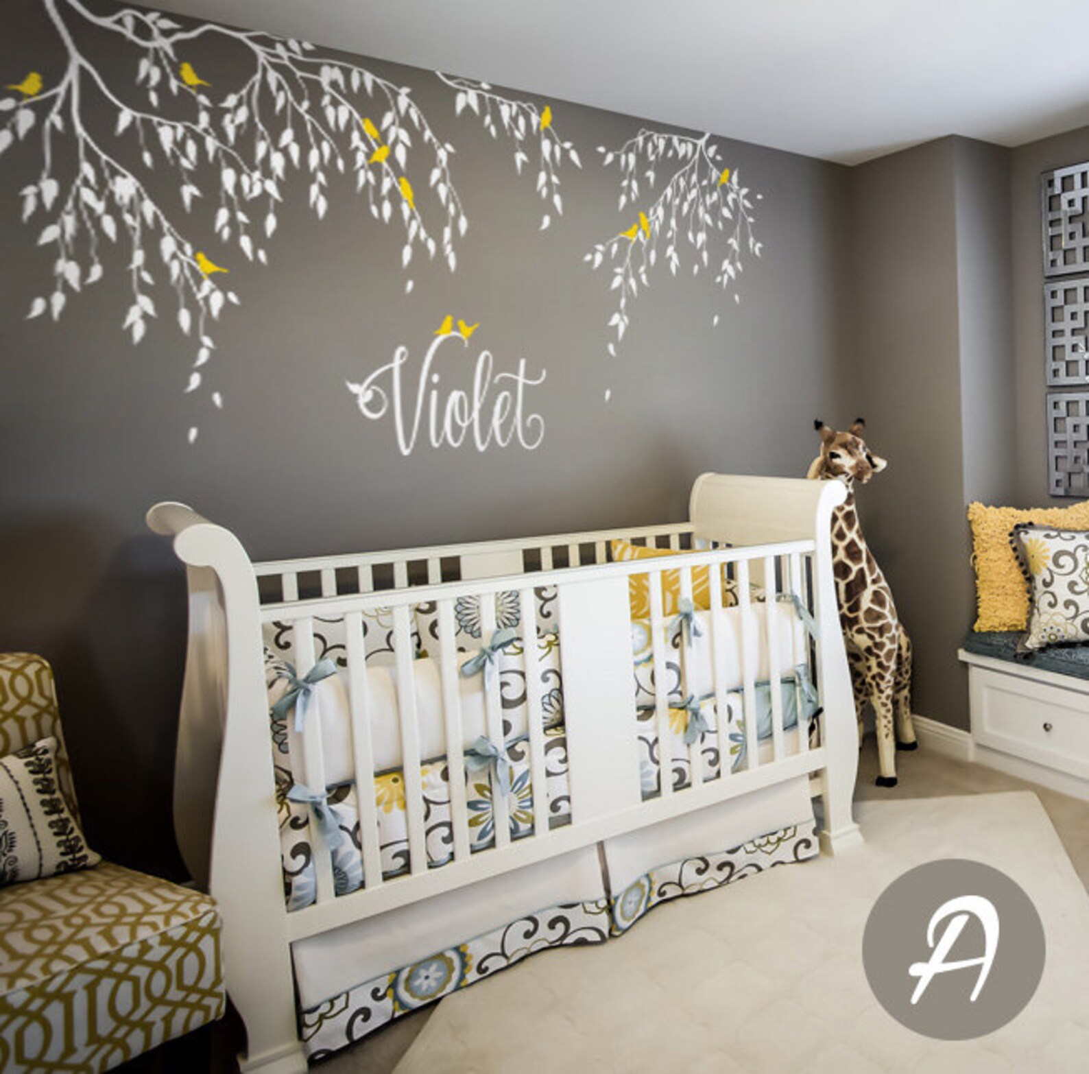 Tree Wall Decal Nursery Tree Decal Vinyl Nursery Decal Etsy