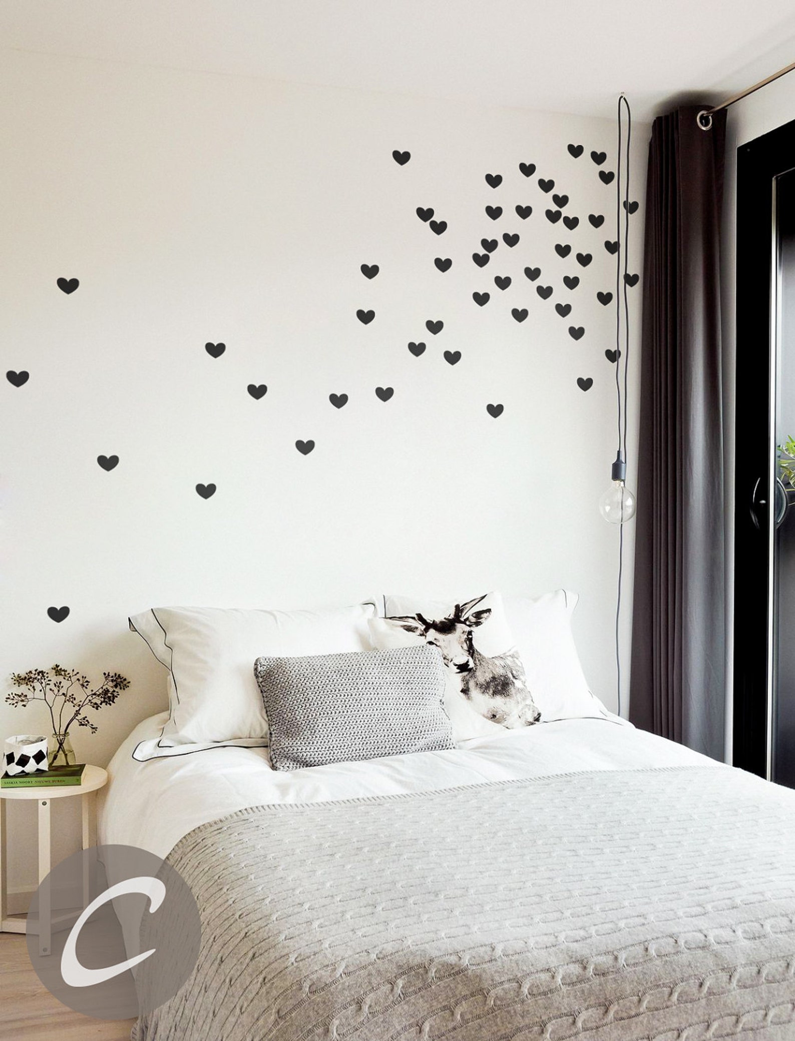 Sweet Heart Wall Decals Geometric Decal Peel and Stick Nursery | Etsy