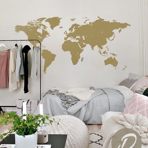 Map of the world decal Wall map decal World map sticker World Map Wall Decal Vinyl map decal Big map decal Wall map sticker  AK006