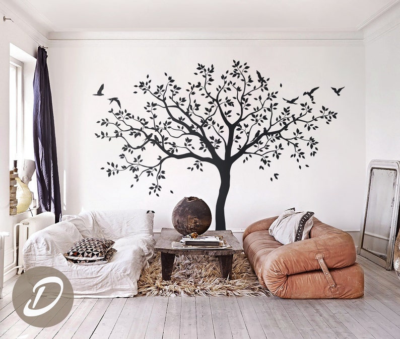 Large Tree Wall Decals Trees Decal Nursery Tree Wall Decals, Tree mural, Vinyl Wall Decal AM017 image 1