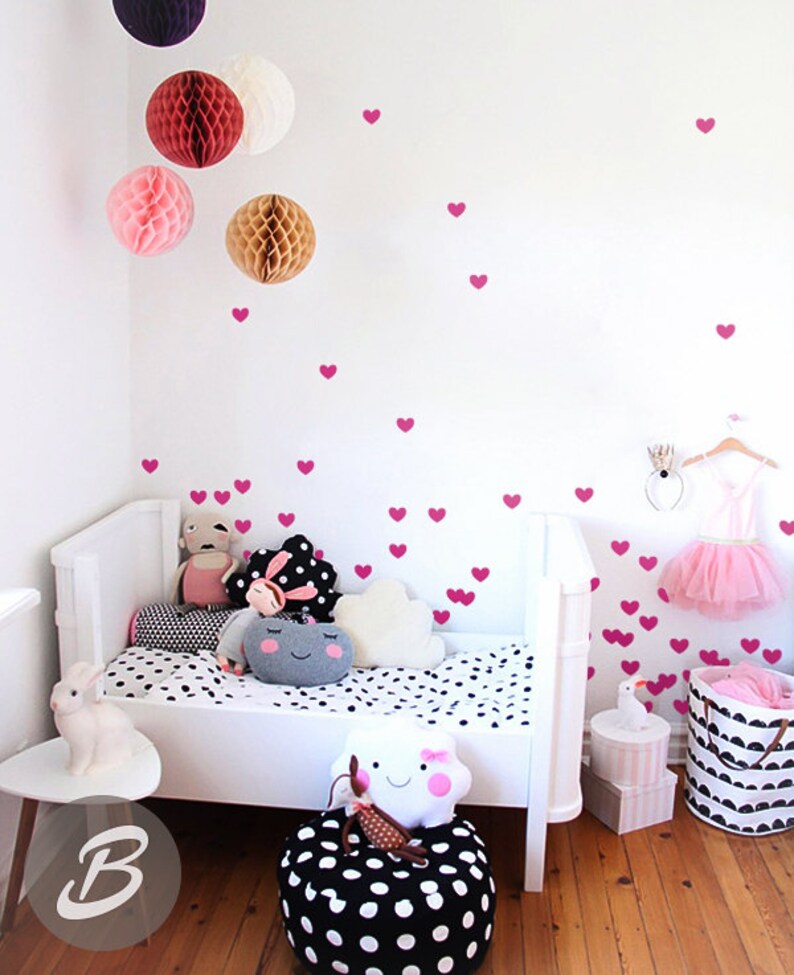 Sweet Heart Wall Decals Geometric Decal Peel and Stick Nursery Etsy