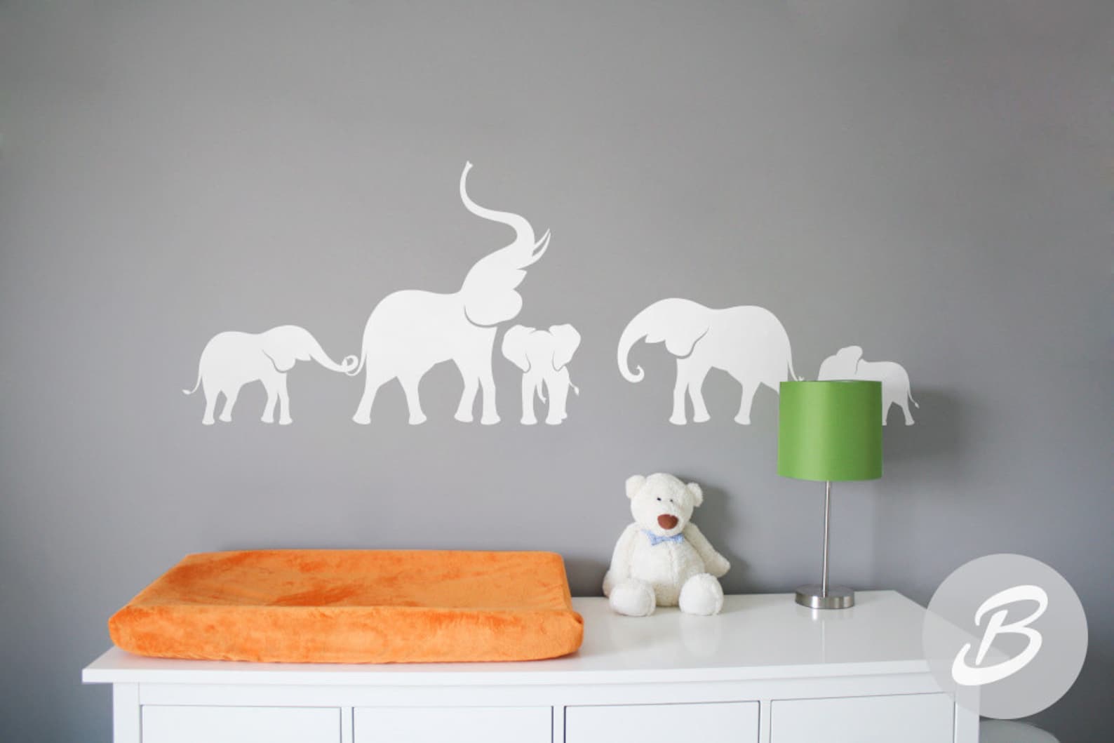 Elephant Wall Decal Nursery Wall Decal Large Wall Decor With Etsy UK