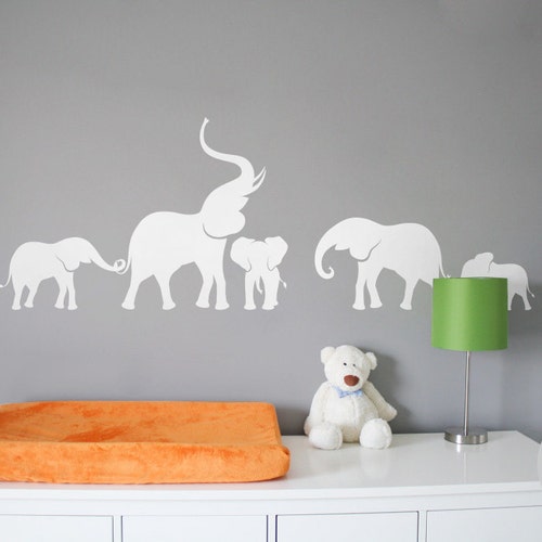 Elephant Wall Decal Nursery Wall Decal Large Wall Decor With Etsy