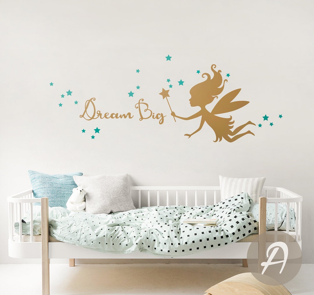 Nursery Wall Name Decal Fairy and Stars Wall Decor Vinyl Wall Sticker ...