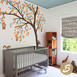 Large tree sticker Tree and birds wall sticker Tree and birds wall art tattoo Large wall sticker for nursery Wall decal for nursery  -AM002