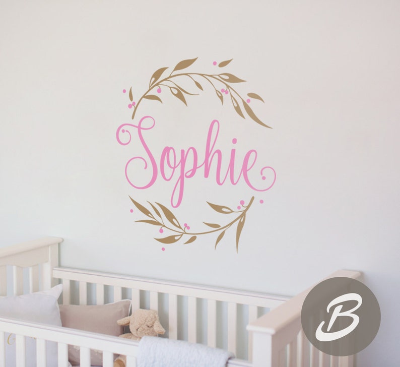 Nursery Wall Name Decal Custom Monogram Wall Decals Etsy