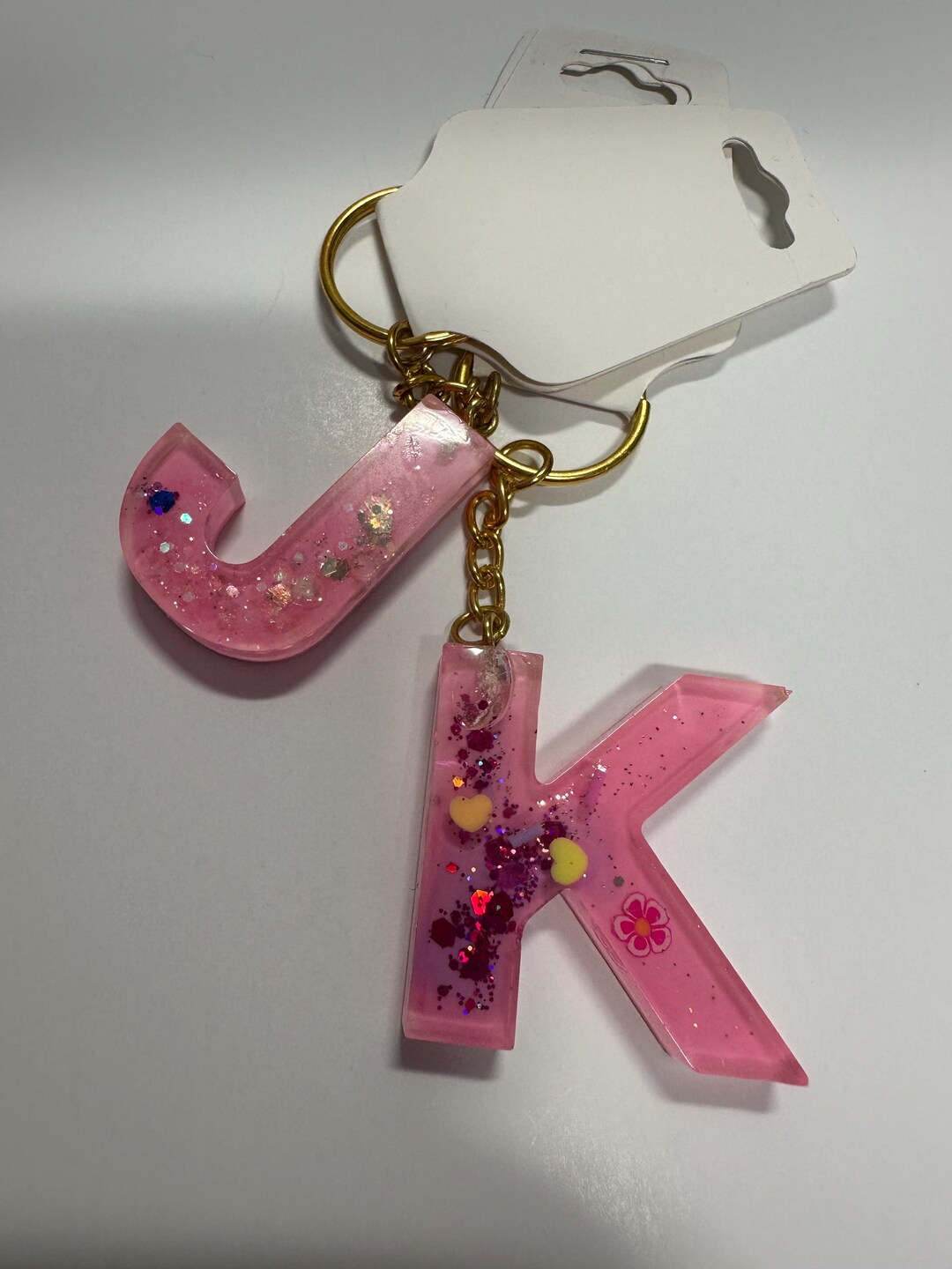 Resin Alphabet/letter Key Chains, Bag Charms - Handmade With Split ...