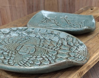 Handmade Pottery Stoneware Spoon Rest Set