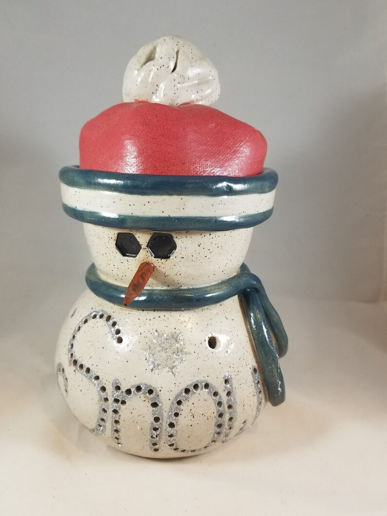 Pottery Handmade Snowman Decorative Home Decor Luminary | Etsy