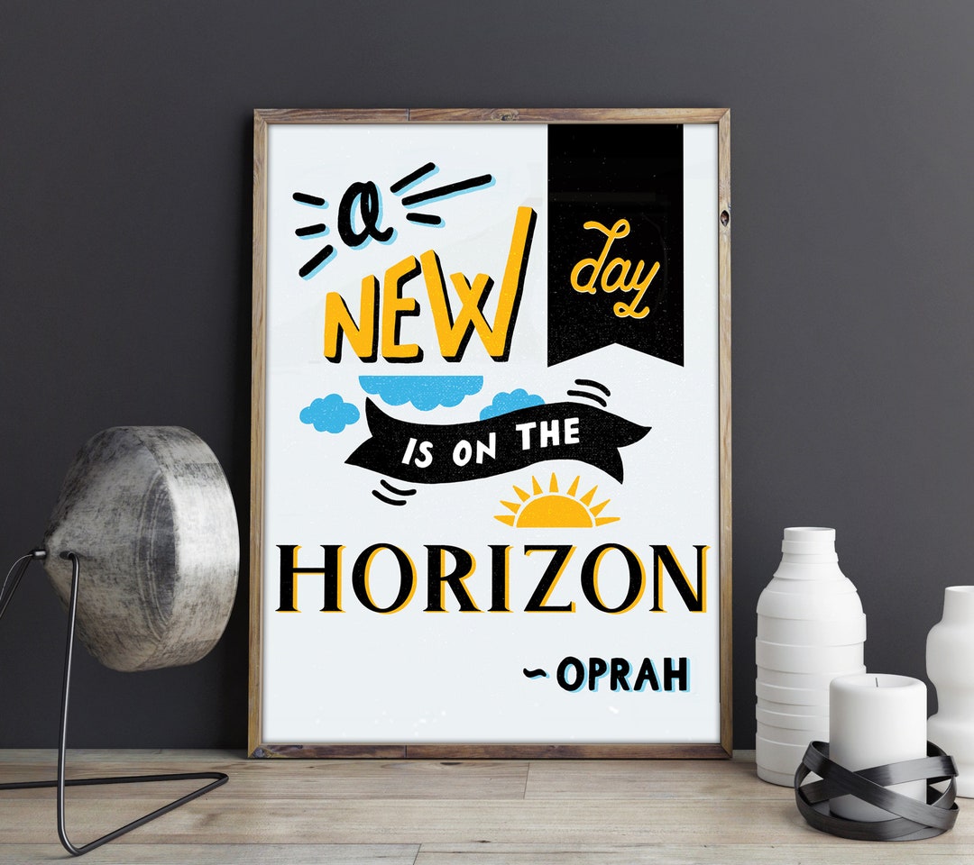 A New Day, Art Print, Oprah, Inspirational Quote, Handlettering, Poster, Digital Download