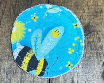 Blue Bees Cotton Round