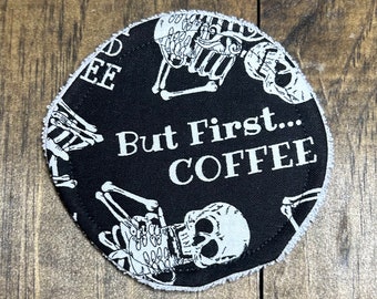 Coffee Skeleton Cotton Round