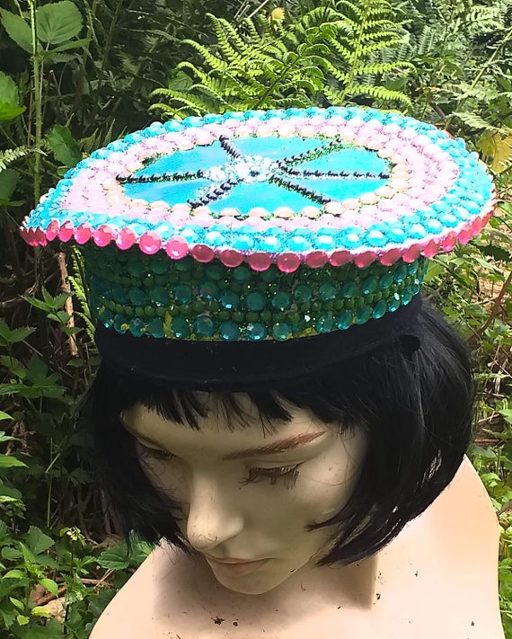 Rainbow Bling Glitter Sailor Cap | Etsy 