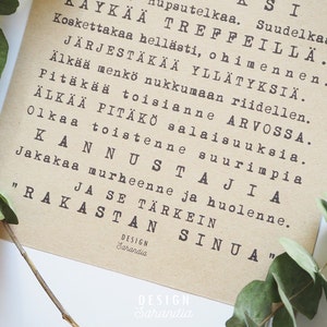 Tulosta itse Rakkauden säännöt printable wedding sign image 3