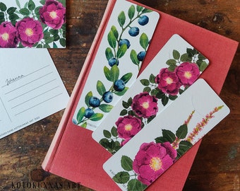 Summer flowers - Bookmark set of 3