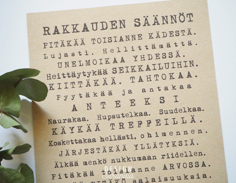 Tulosta itse Rakkauden säännöt printable wedding sign image 4