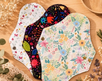 Lot de 3 serviettes hygiéniques lavables BIO