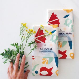 Tea Towel Slovene folklore pattern