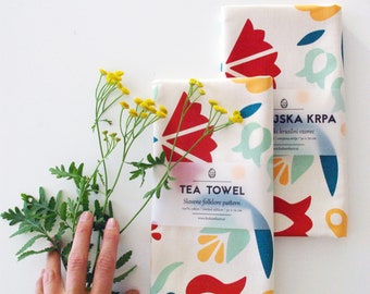 Tea Towel Slovene folklore pattern