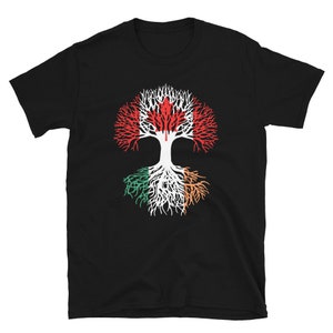 Canadian Grown with Irish Roots - Canada Ireland Flag Tree Short-Sleeve Unisex T-Shirt
