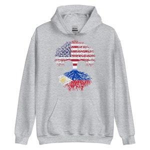 American Grown with Filipino Roots - US Philippines Flag Tree Unisex Hoodie
