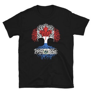 Canadian Grown with Salvadoran Roots - Canada El Salvador Flag Tree Short-Sleeve Unisex T-Shirt