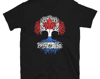 Canadian Grown with Salvadoran Roots - Canada El Salvador Flag Tree Short-Sleeve Unisex T-Shirt