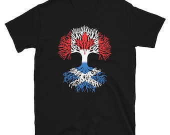 Kanadyjski wyhodowany ze szkockimi korzeniami - Kanada Szkocja Flaga Drzewo Krótki Rękaw Unisex T-shirt