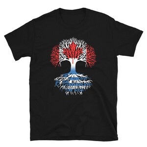 Canadian Grown with Greek Roots - Canada Greece Flag Tree Short-Sleeve Unisex T-Shirt