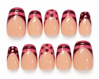 Handcrafted Short Coffin Press-On Nails, Nude Gold 3D Floral Rhinestone Embellished Reusable Wedding Manicure Set