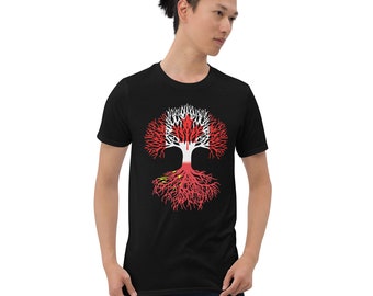 Canadian Grown with Chinese Roots - Canada China Flag Tree - Short-Sleeve Unisex T-Shirt