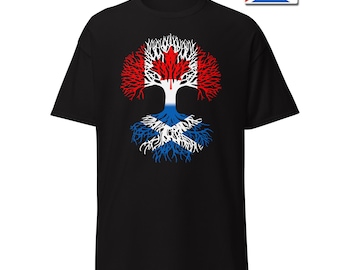 Shirt + Sticker / Canadian Grown with Scottish Roots - Canada Scotland Flag Tree Short-Sleeve Unisex T-Shirt