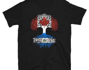 Canadian Grown with Nicaraguan Roots - Canada Nicaragua Flag Tree - Short-Sleeve Unisex T-Shirt
