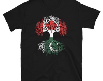 Canadian Grown with Pakistani Roots - Canada Pakistan Flag Tree - Short-Sleeve Unisex T-Shirt