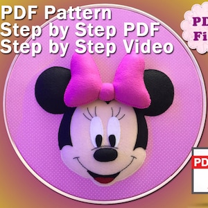 Minnie Mouse PDF Pattern, Felt Pattern, Plush Pattern